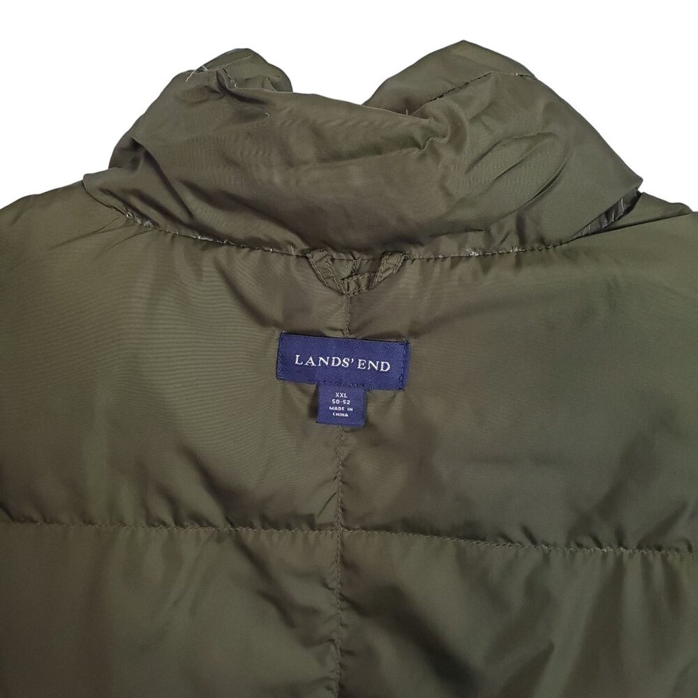 Lands End Mens 50 52 Size XXL Vest Coat Goose Down Insulated Puffer Quilted Snap - Picture 3 of 8
